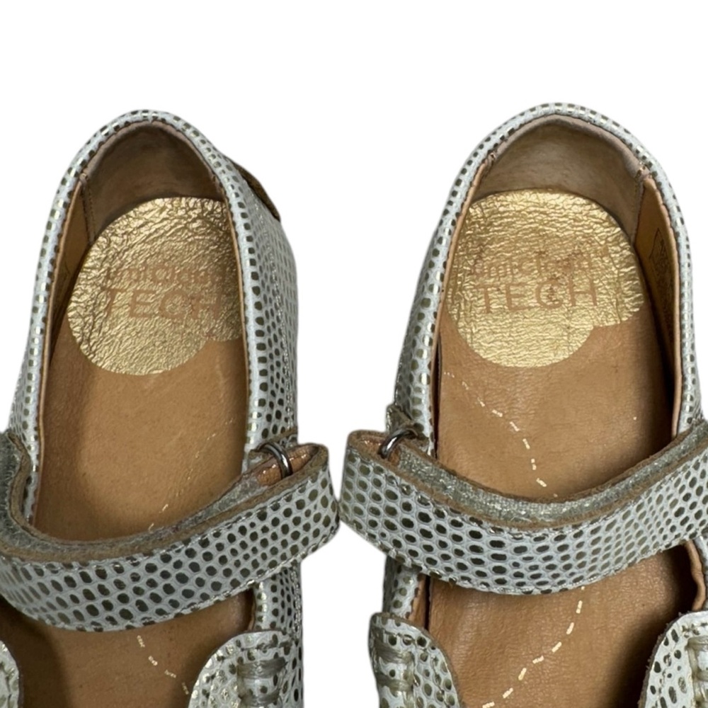 UMI Moraine I Leather Cream and Metallic Gold Mary Janes Toddler Girl Size 10.5 - Picture 7 of 12